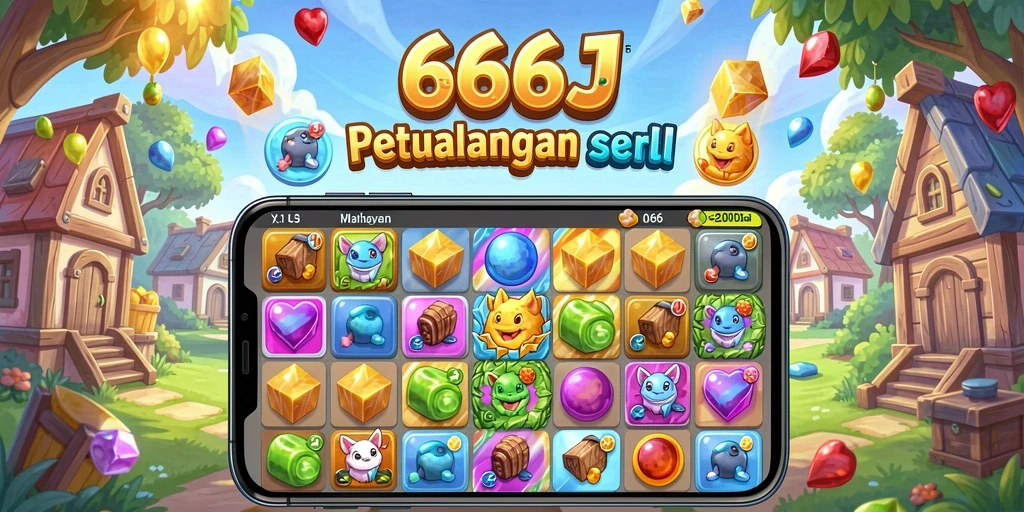 Tampilan gameplay seru di 666J dengan berbagai tantangan Match-3.
