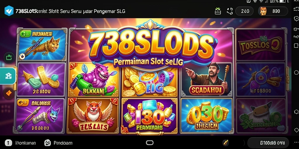 Tampilan gameplay menarik dalam 738SLOTS dengan berbagai tema slot.