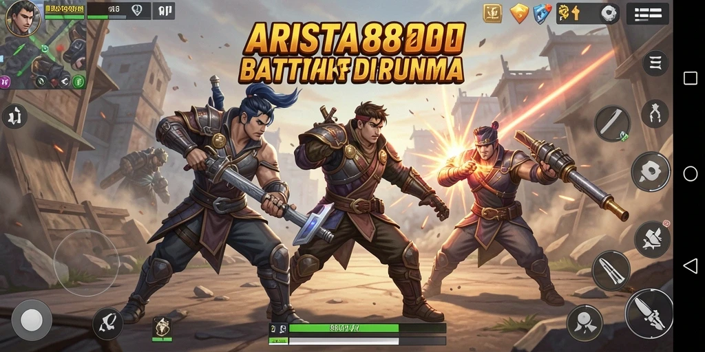 Tampilan gameplay mendebarkan ARISTA88 dalam pertempuran Battle Royale.
