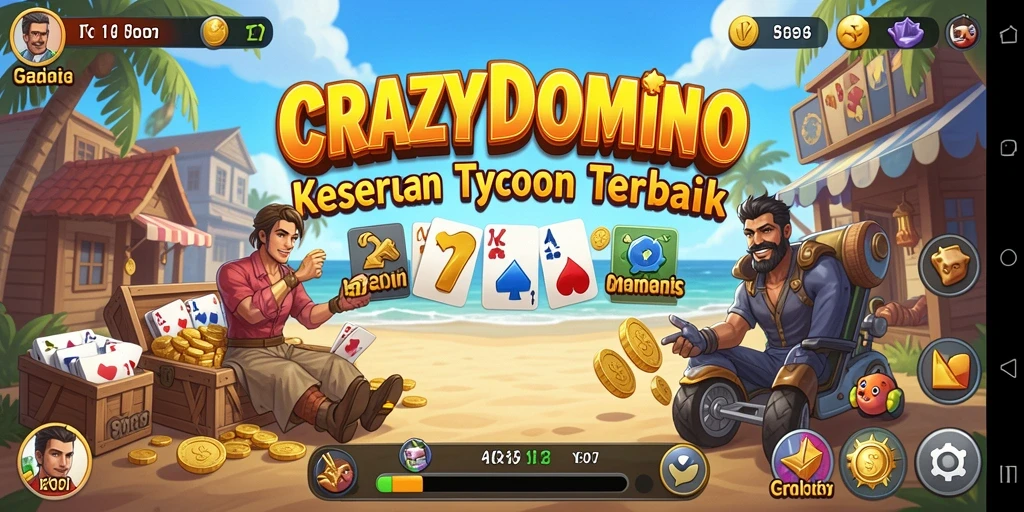 Screenshot utama <strong>CRAZYDOMINO</strong> menampilkan gameplay Tycoon penuh aksi dan strategi.