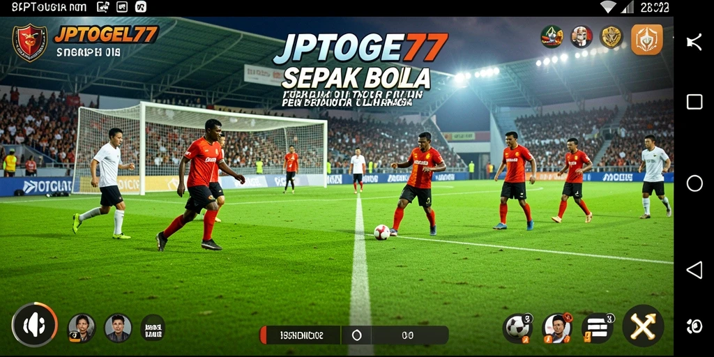 Screenshot gameplay JPTOGEL77 yang menampilkan aksi sepak bola seru.