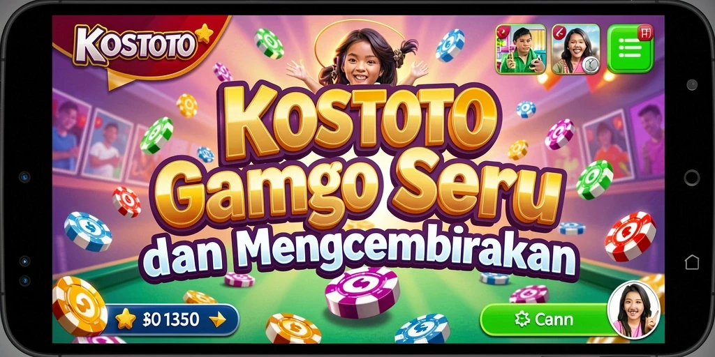 Tampilan menarik gameplay KOSTOTO dengan suasana Bingo yang seru.