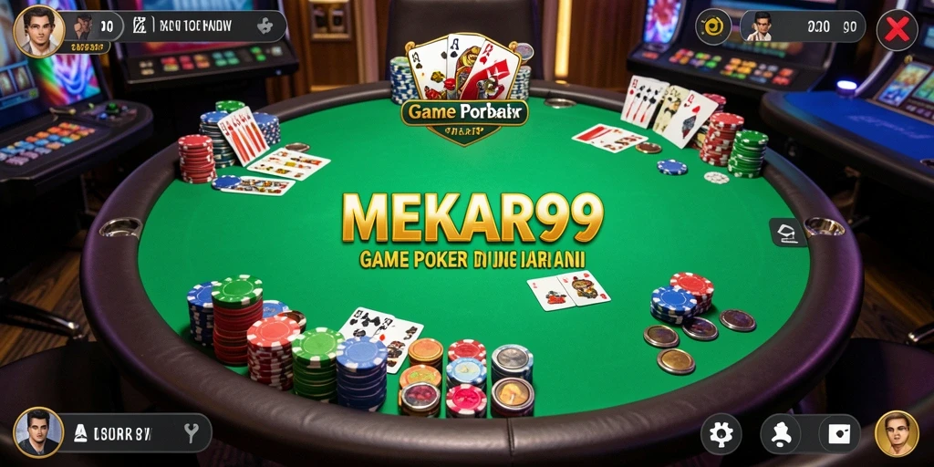 Screenshot MEKAR99 menampilkan gameplay poker yang mendebarkan dan menarik.