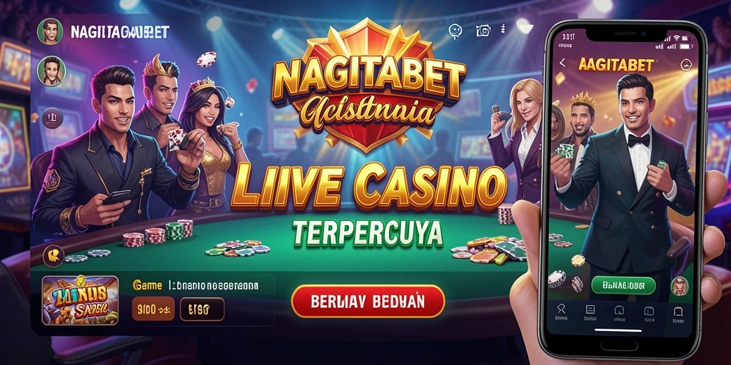 Screenshot gameplay NAGITABET menunjukkan suasana Live Casino yang mendebarkan dan interaktif.