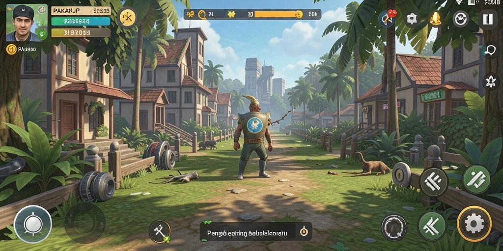 Tangkapan layar gameplay PAKARJP yang menampilkan simulasi mendidik.