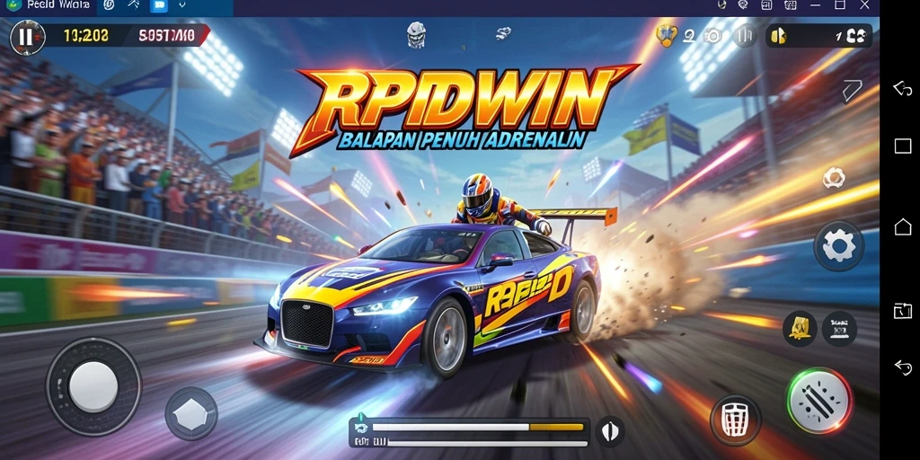 Screenshot gameplay RPIDWIN yang menampilkan aksi balapan seru.