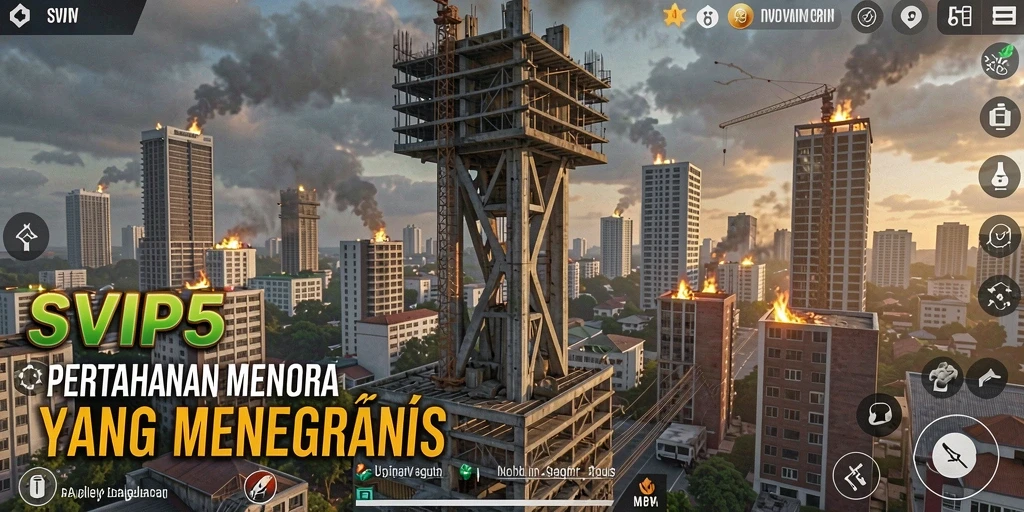 Screenshot utama menunjukkan aksi menara yang intens di SVIP5.