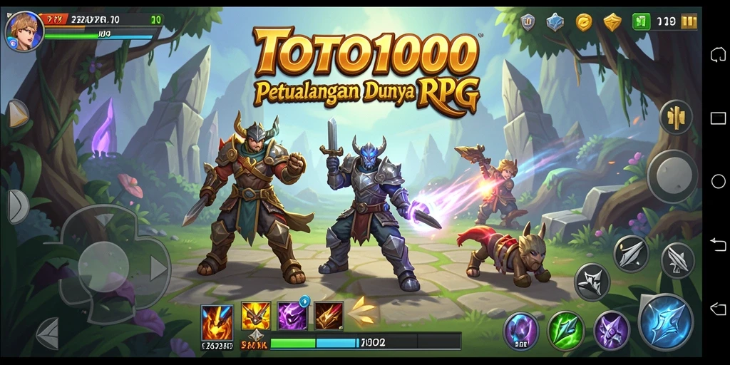 Gameplay dinamis TOTO1000 dengan aksi RPG yang menegangkan.