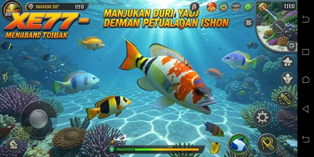 Tampilan menarik dari gameplay Tembak Ikan XE77.